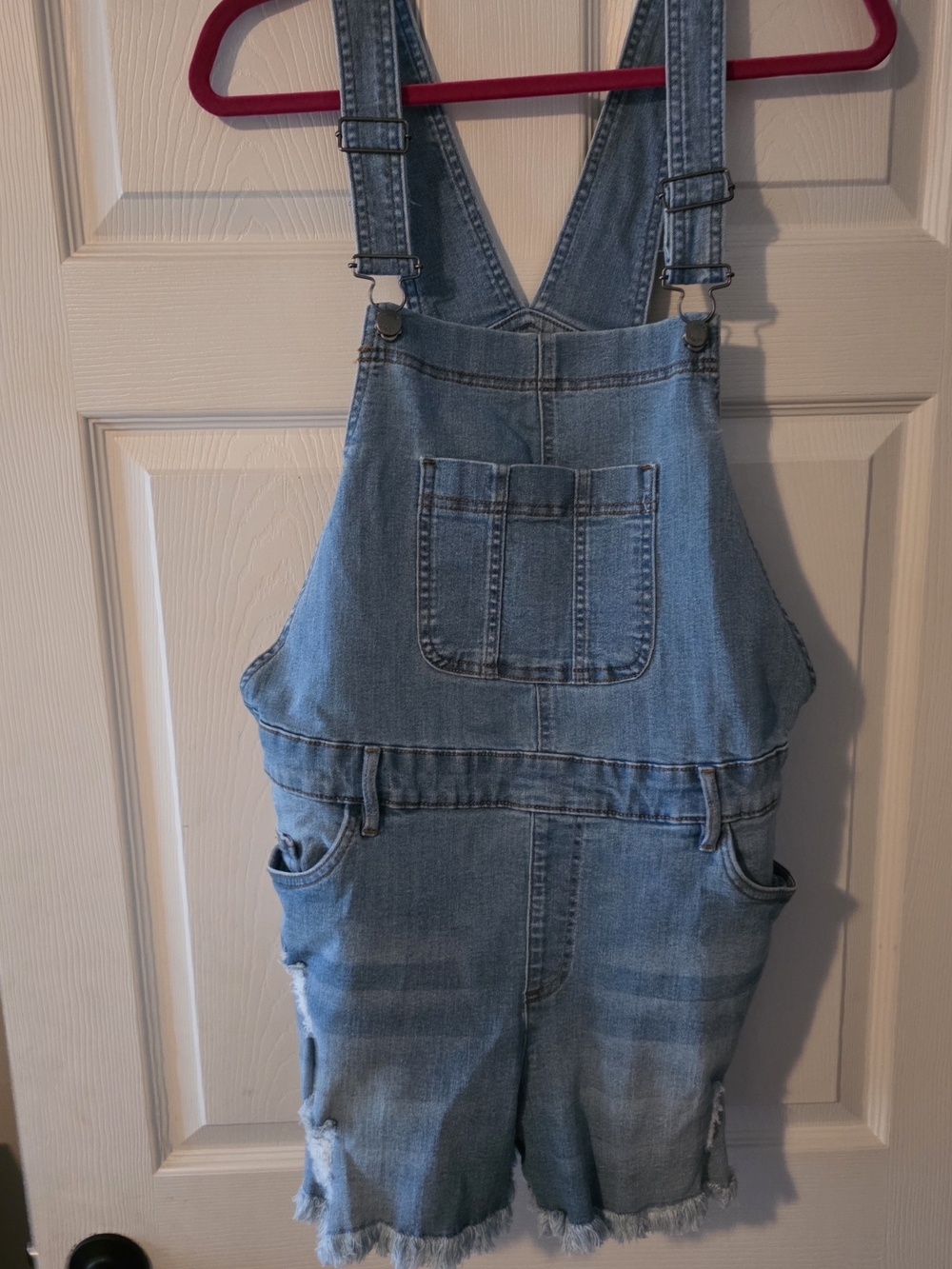 VENUS Light Blue Denim Overall Shorts